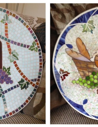 Mosaic Lazy Susan - Wine & Cheese 14inch