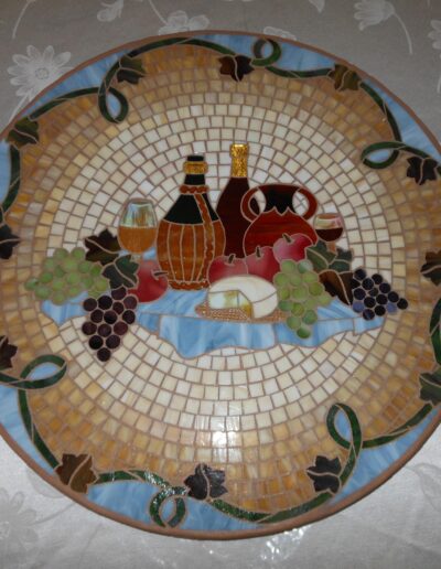 Mosaic Lazy Susan - Wine & Cheese 21inch