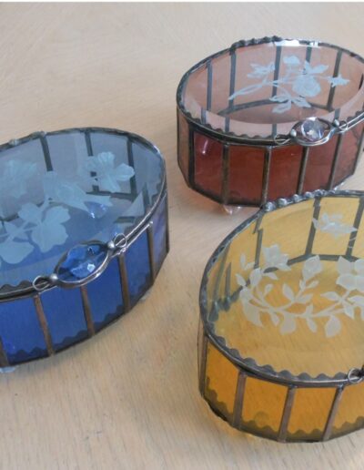 Oval Etched Bevel Boxes