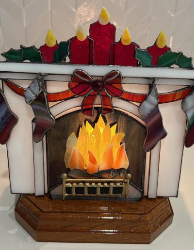 Fan Lamp - Yuletide Fireplace